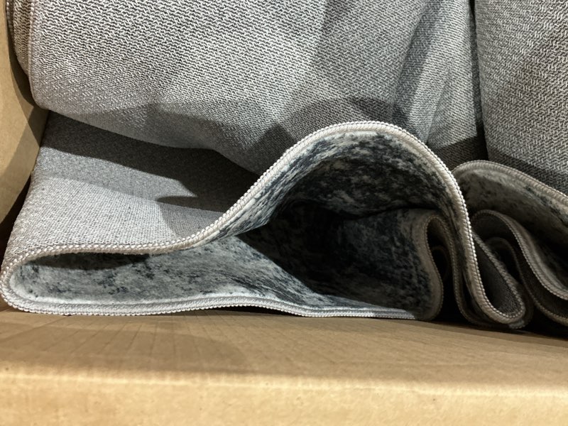 Condition photo showing As Is for 8x10 area rugs for living room rug washable: modern large rug for dining room bedroom carpet non slip 8 by 10 indoor abstract nursery home office blue grey blue/grey 8' x 10' (rectangular)