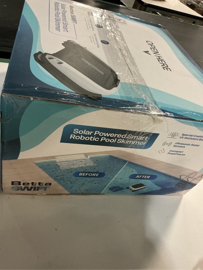Condition photo showing Good Condition for betta smart solar-powered automatic robotic pool surface skimmer with 30-hour battery life and re-engineered twin salt chlorine tolerant motors (white))