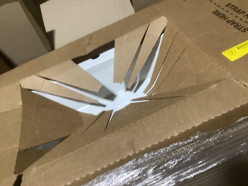 Condition photo showing As Is for 36" Bathroom Vanity with Sink, Solid Wood Frame Modern Bathroom Vanity, Bathroom Single Sink Cabinet with Charging Station, White