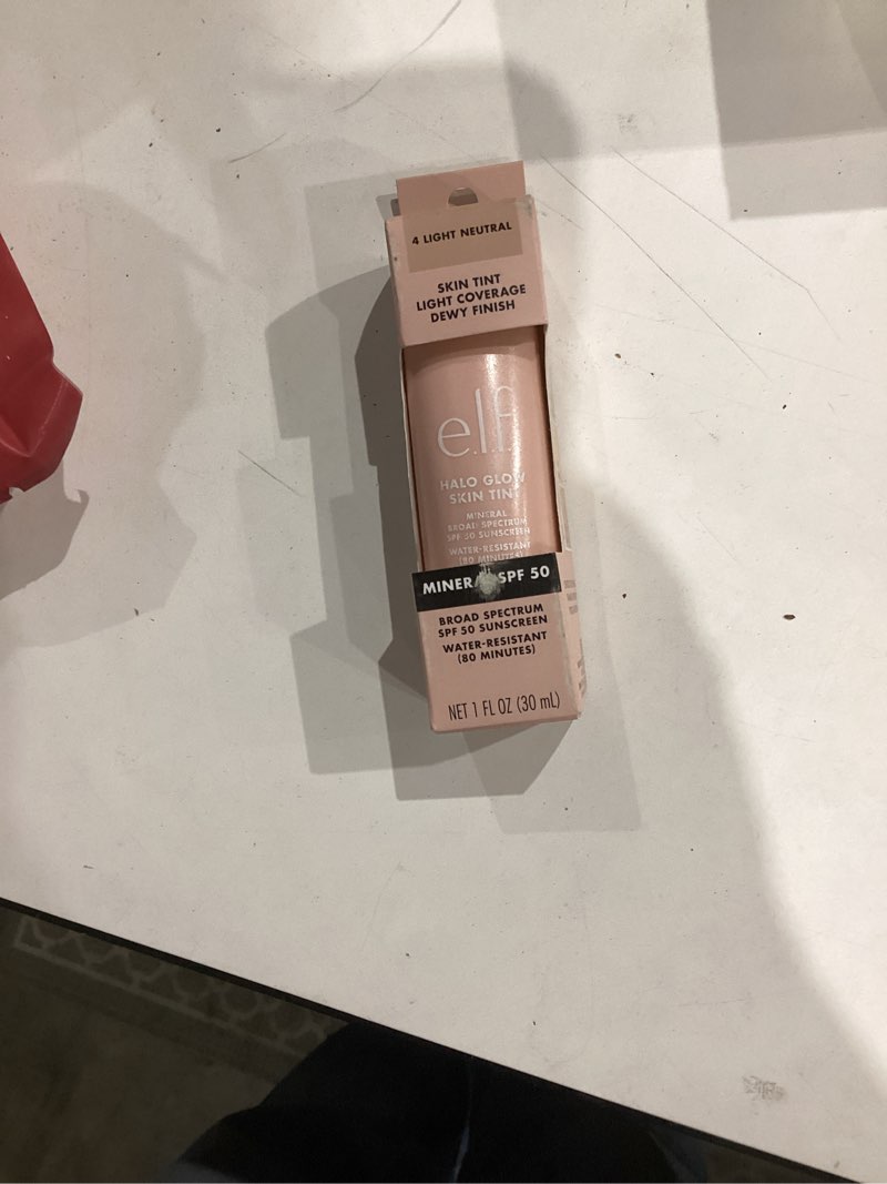 Condition photo showing New/Like New for e.l.f. Halo Glow Skin Tint SPF 50, Tinted Moisturizer For Light, Buildable Coverage, Creates A Natural Glow, Vegan & Cruelty-Free, 4 Light Neutral