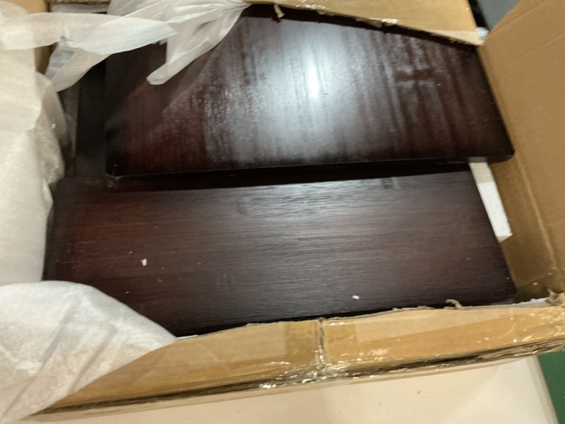 Condition photo showing Good Condition for Wood C-Shaped End Table, Mobile Couch Side Table with Adjustable Tilting Top, Laptop Side Table with 5 Tilt Angle Adjustments, TV Tray Table with Rolling Wheels, Storage Shelf 15.7 inch