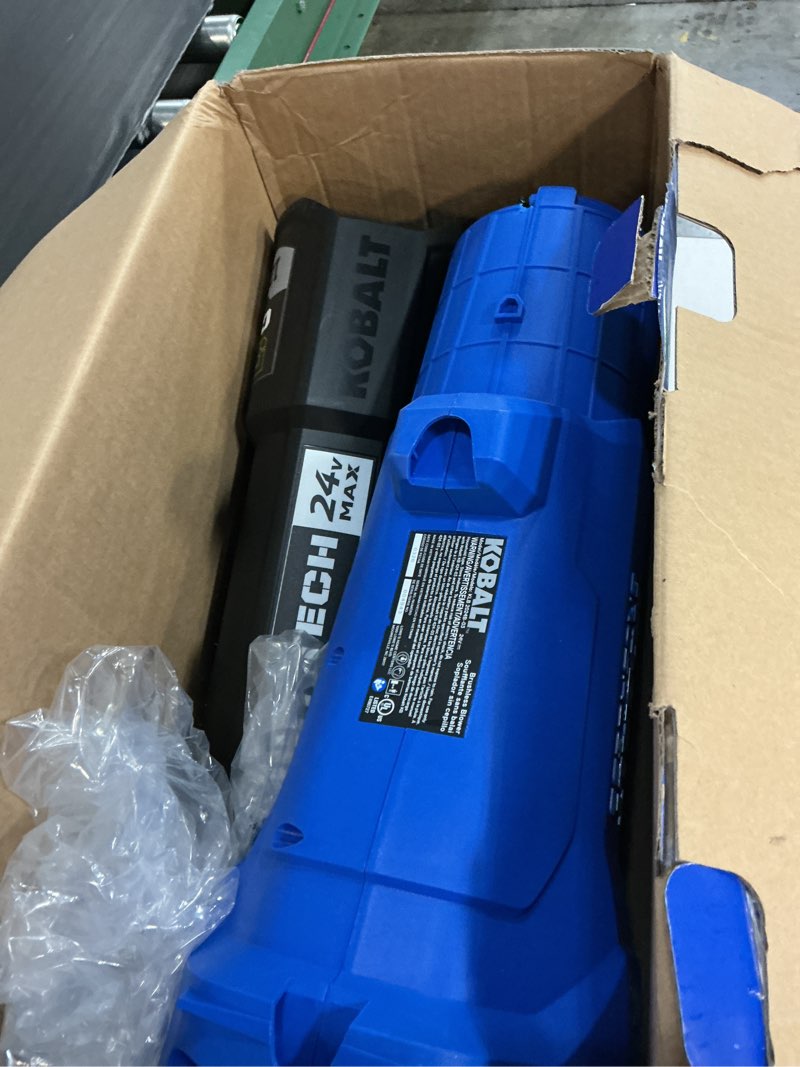 Condition photo showing Good Condition for kobalt quiet tech 24-volt 540-cfm 120-mph battery handheld leaf blower 4 ah battery included charger included