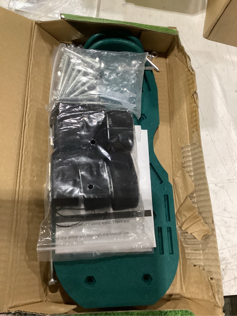 Condition photo showing New/Like New for abco tech lawn aerator shoes for grass - yard aeration tool with 3 adjustable straps and heavy-duty metal buckles - aerating shoes for lawn care, grass health, and soil ventilation