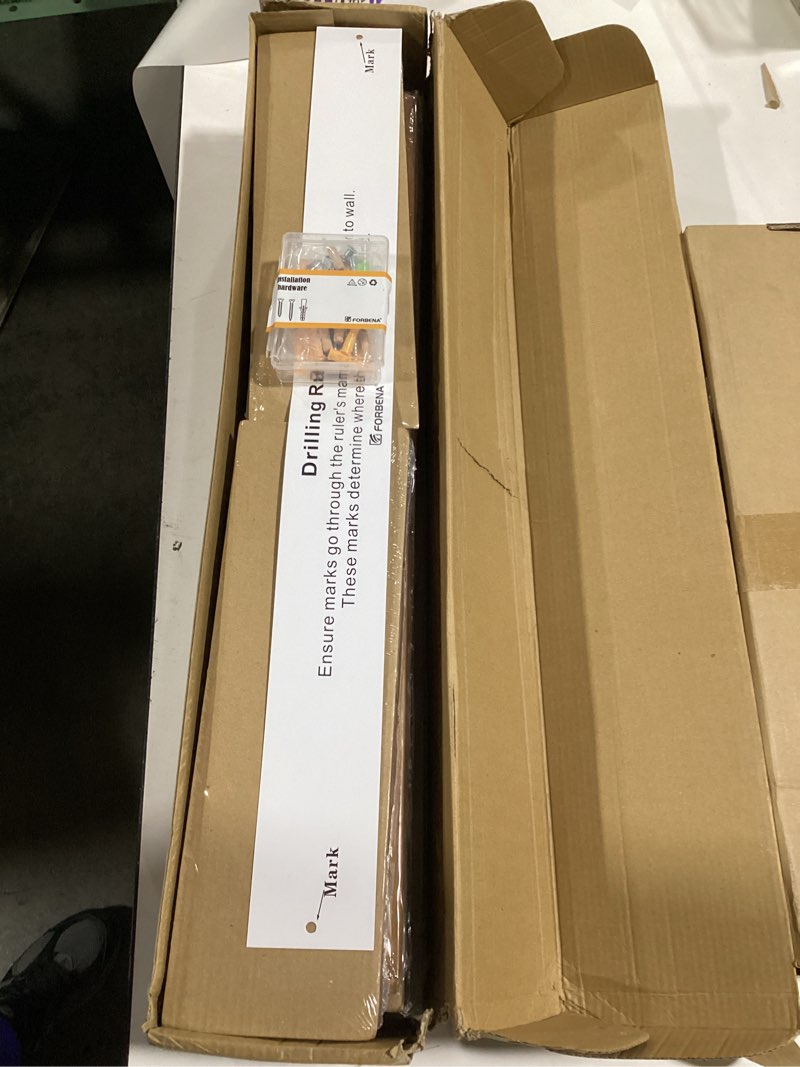 Forbena Solid Wood Floating Nursery Book Shelves for Wall, Walnut Nursery Bookshelf Wall Mounted for