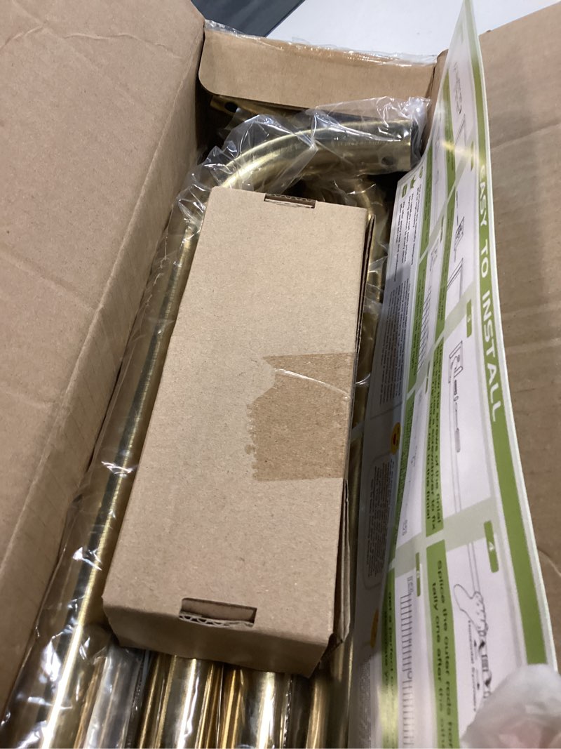 Condition photo showing New/Like New for tangwin gold wrap around curtain rods 28 to 60 inch:blackout heavy duty adjustable window curtain rod room darkening,modern industrial curved french return metal drapery rods easy install,brushed gold