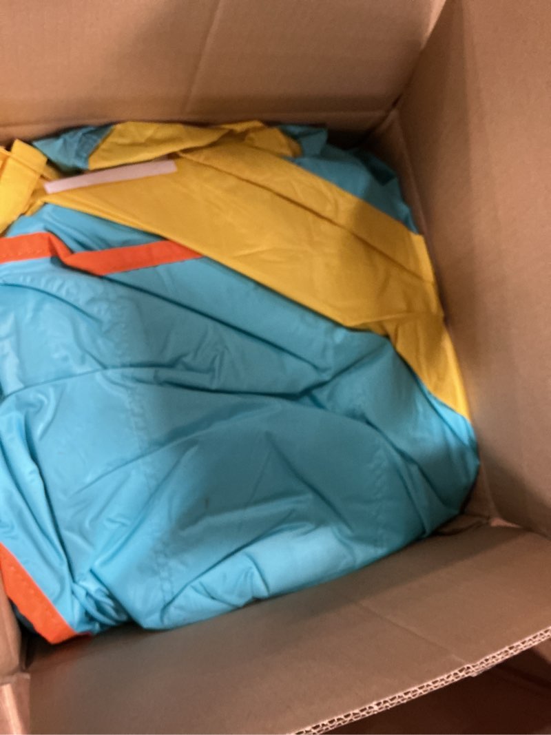 Condition photo showing Good Condition for bounce house with blower & slide, (10ft x 10ft x 7ft) kids bouncy castle for indoor/outdoor play, birthday parties, backyard fun inflatable bounce house for kids 3-6, jump house for toddlers color