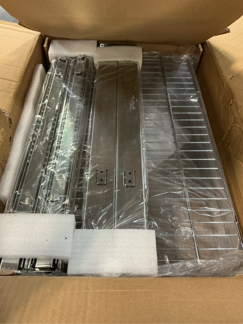 Condition photo showing Good Condition for 2 tier pull out cabinet organizer 14" w x 22" d, slide out drawers for kitchen cabinets, pull out drawers for cabinets capacity heavy duty caddy, cabinet pullout shelves chrome-plated,bathroom pantry 2 tier - chrome-plated 14" w x 22" d