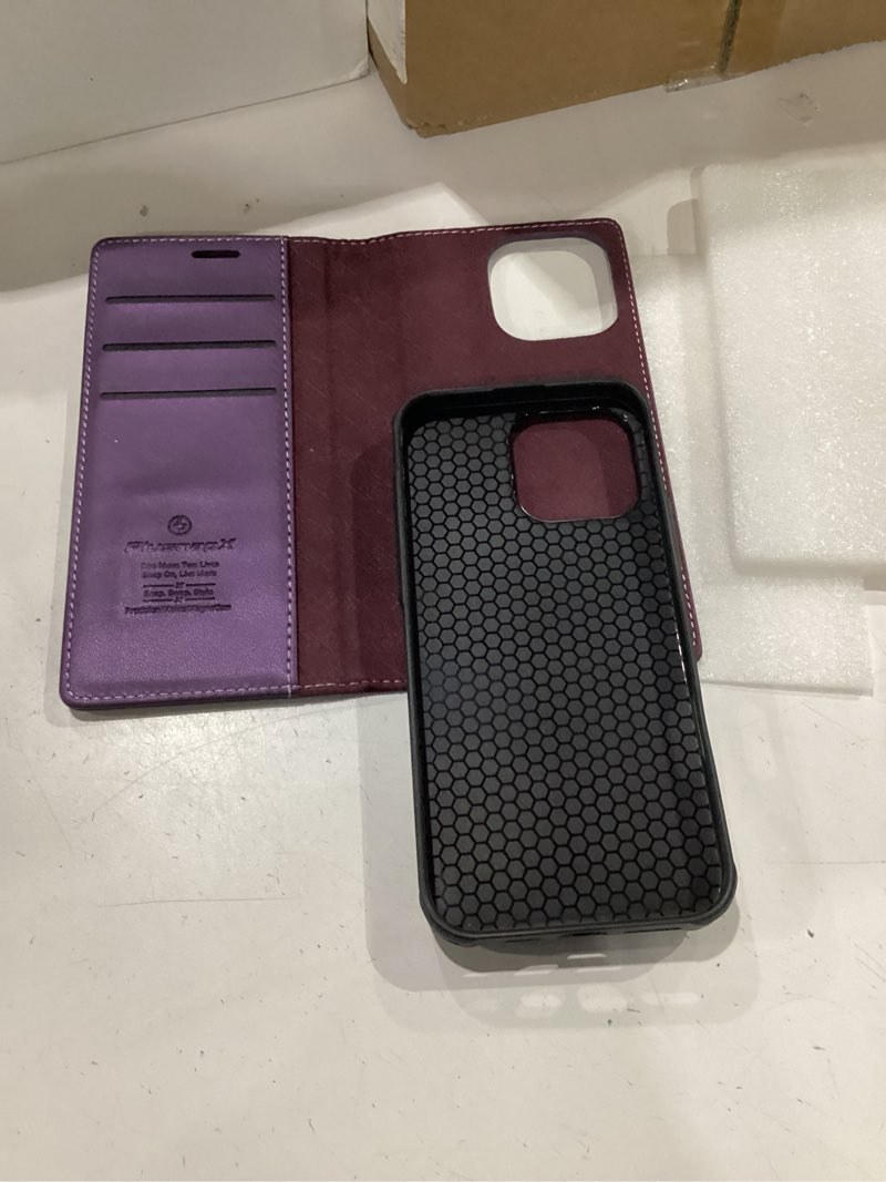 Condition photo showing New/Like New for Wallet Case for iPhone 16 Pro Max Compatible with Magsafe, 2-in-1 PU Leather Flip RFID Blocking Card Holder Stand Shockproof Magnetic Detachable Cover for iPhone 16 Pro Max, Fashion Purple For iPhone 16 Pro Max - 6.9" Fashion Purple