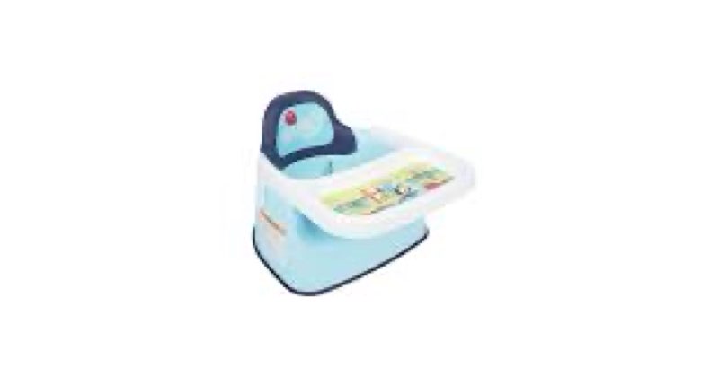 The First Years Bluey Booster Seat for Kitchen Chair- Includes Removable Tray - Contoured Toddler and Baby Seat with 3-Point Harness for Mealtime - Lightweight Portable Travel Booster Seat