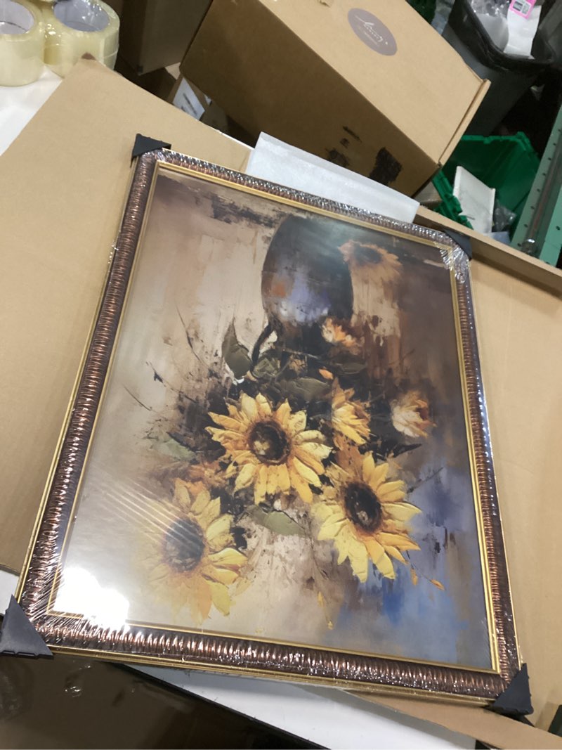 Condition photo showing New/Like New for 18x24 Picture Frame, HD Real Glass 18x24 Vintage Photo Frame, 18 by 24 Poster Frame with Vintage Gold Border Horizontal & Vertical Display for Tabletop or Wall Decor (1 Pack) Vintage Gold 18x24