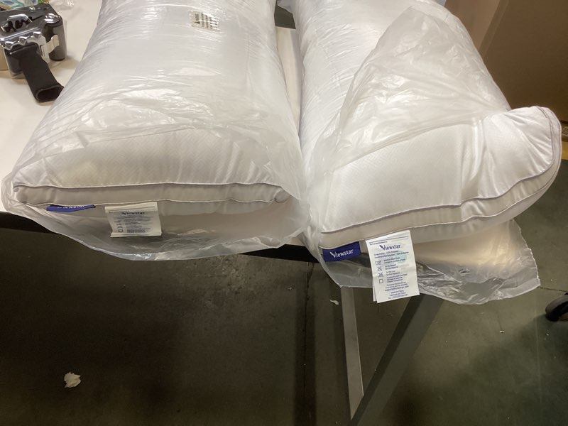 viewstar king size pillows set of 2, hotel quality cooling down alternative gusseted bed pillows for side, back, or stomach sleepers, white