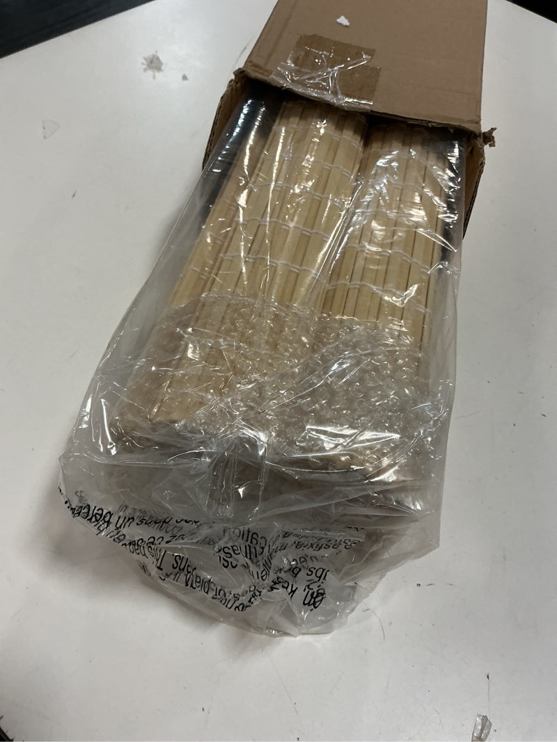 Condition photo showing New/Like New for LazBlinds No Tools No Drill Cordless Bamboo Roman Shades, Privacy Window Treatment, Roll Up Bamboo Blinds for Windows 31'' W x 64'' H, Natural Privacy-natural 31" W x 64" H