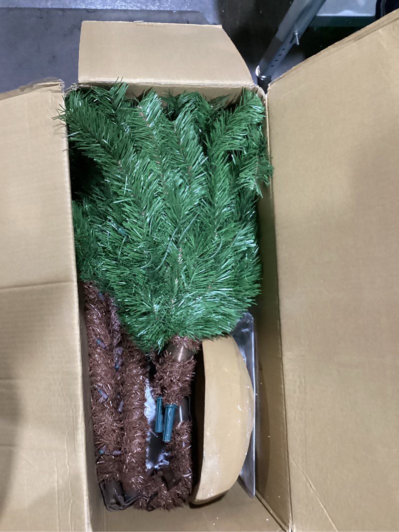 Condition photo showing New/Like New for Puleo International 3.5 6 Foot Pre-Lit Artificial Palm Tree with 175 UL Lights 3.5/6' Palm with 175 Lights