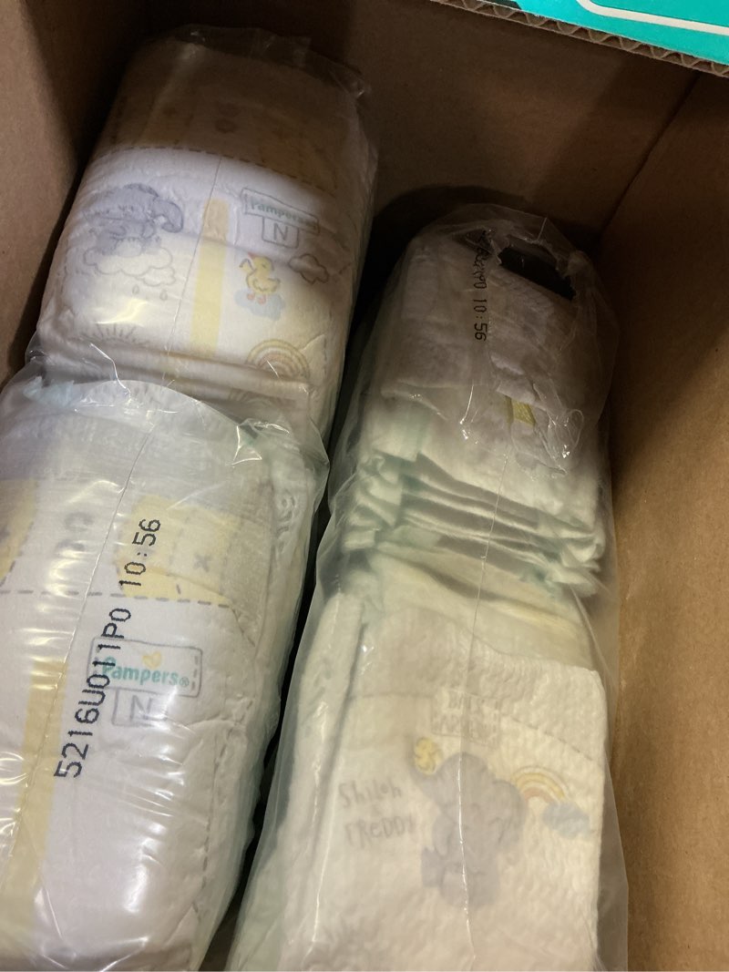 Condition photo showing As Is for pampers swaddlers diapers, size 1 (8-14 lbs), 164 count, absorbent, keeps baby dry and comfortable, skin safe disposable baby diaper size 1 164