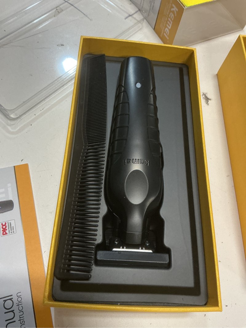 Condition photo showing As Is for kemei 2299 professional hair/beard trimmer for men, zero gapped hair clippers for barbers, cordless