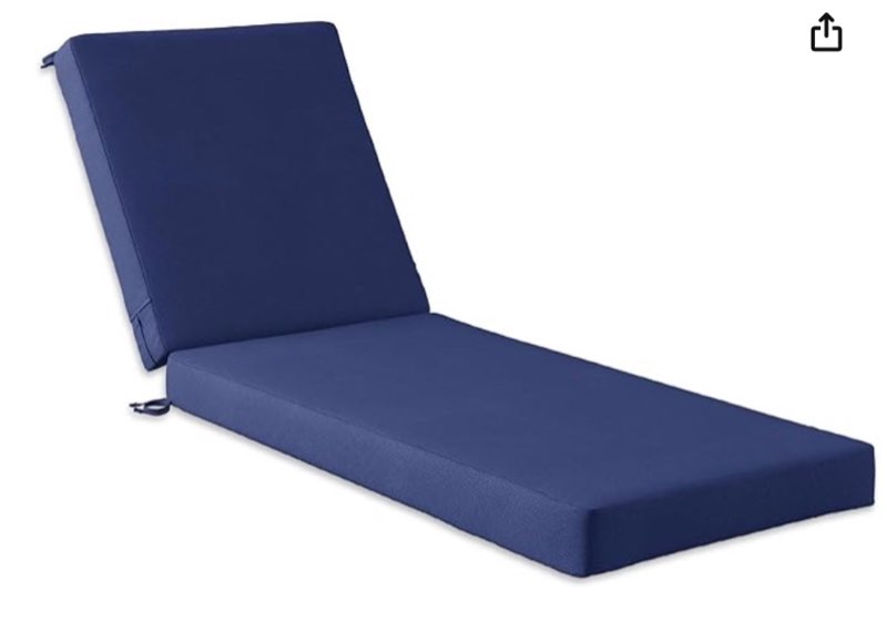 ((similar))codi outdoor lounge chair cushion, chaise cushions for patio furniture, double waterproof fabric for pool, 72 x 22.5 x 3.5 inch 1pk midnight blue