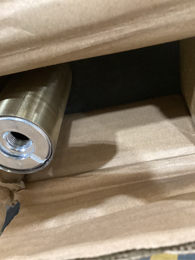 Condition photo showing As Is for heavy duty curtain rods,1 1/4" large diameter premium nonadjustable curtain rod,54in/4.5ft custom window treatment rods with durable aluminum brackets and end caps,antique bronze finish antique bronze 54in/4.5ft