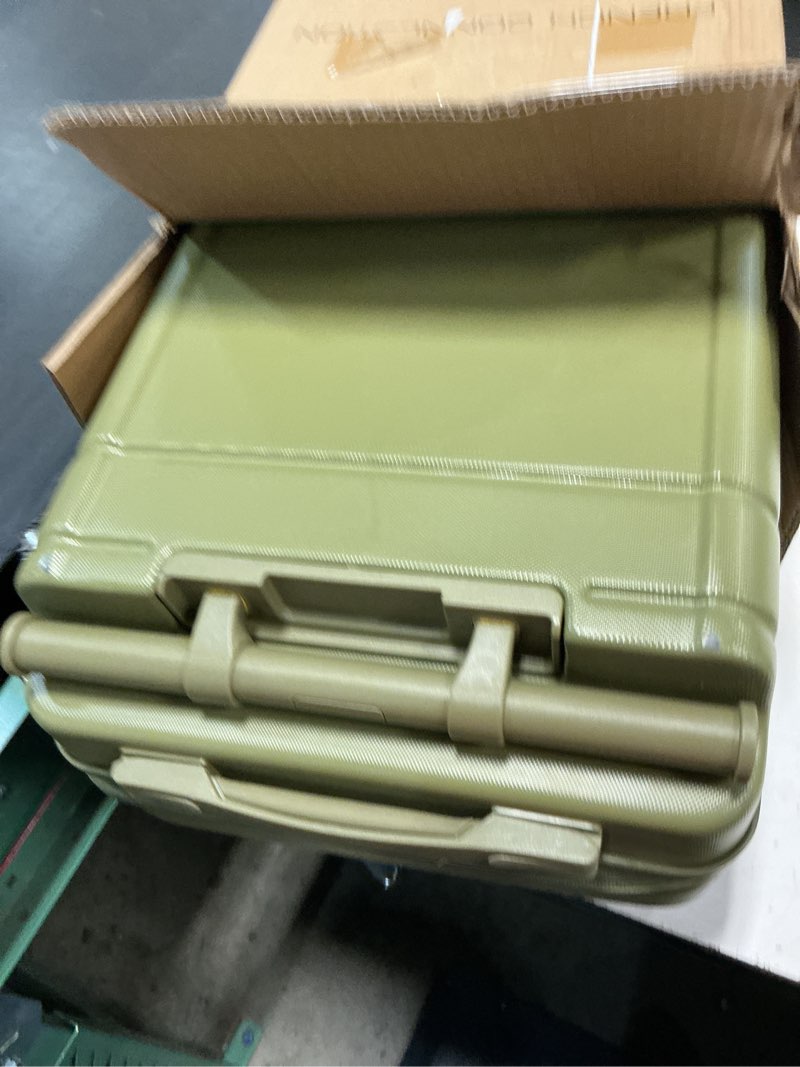 Condition photo showing Good Condition for french connection le voyage luggage set, sage, 22" carry-on 1 piece (22" carry-on) sage