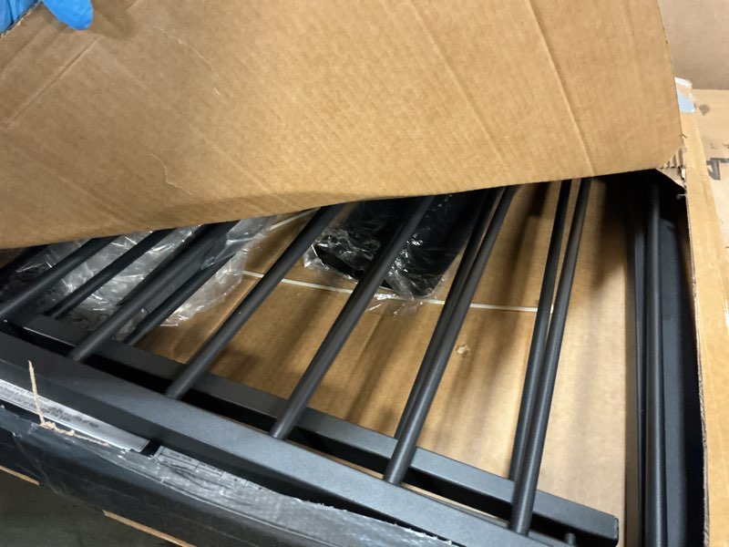 Condition photo showing As Is for WAOWAO Triple Lock Baby Gate Extra Wide 62.59-67.32" Pressure Mounted Walk Through Swing Auto Close Safety Black Metal Dog Pet Puppy Cat for Stairs,Doorways,Kitchen Black 62.59-67.32"/159-171cm