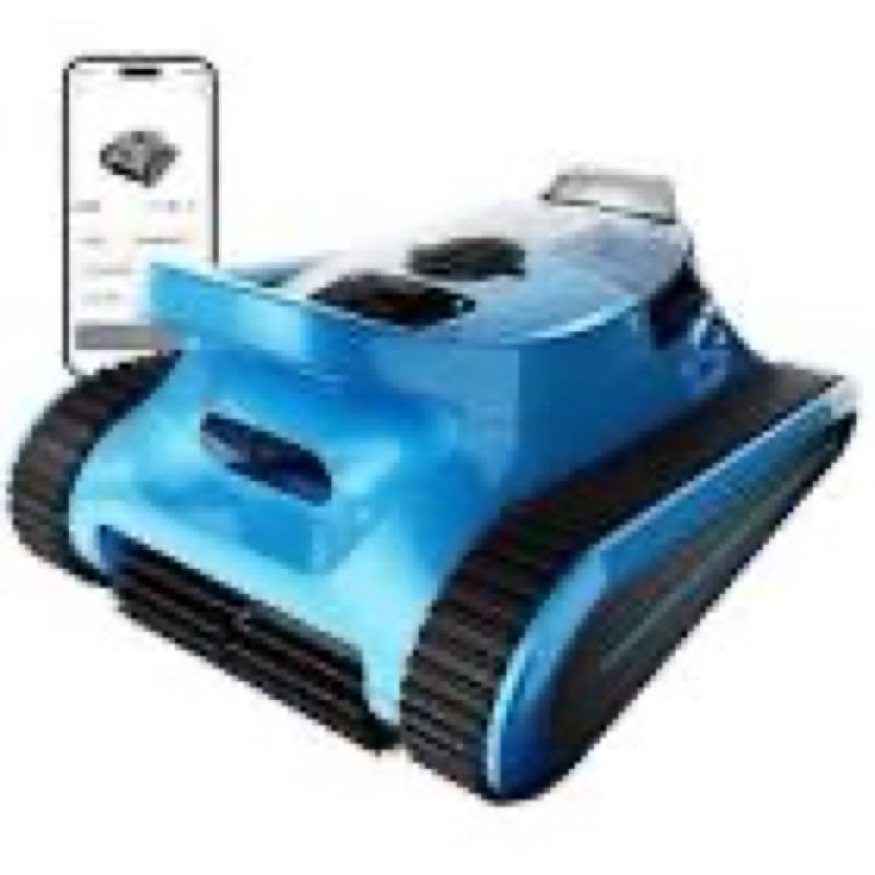cordless robotic pool cleaner, pool vacuum 180w brushless motor, 45000pa suction, wall & waterline c