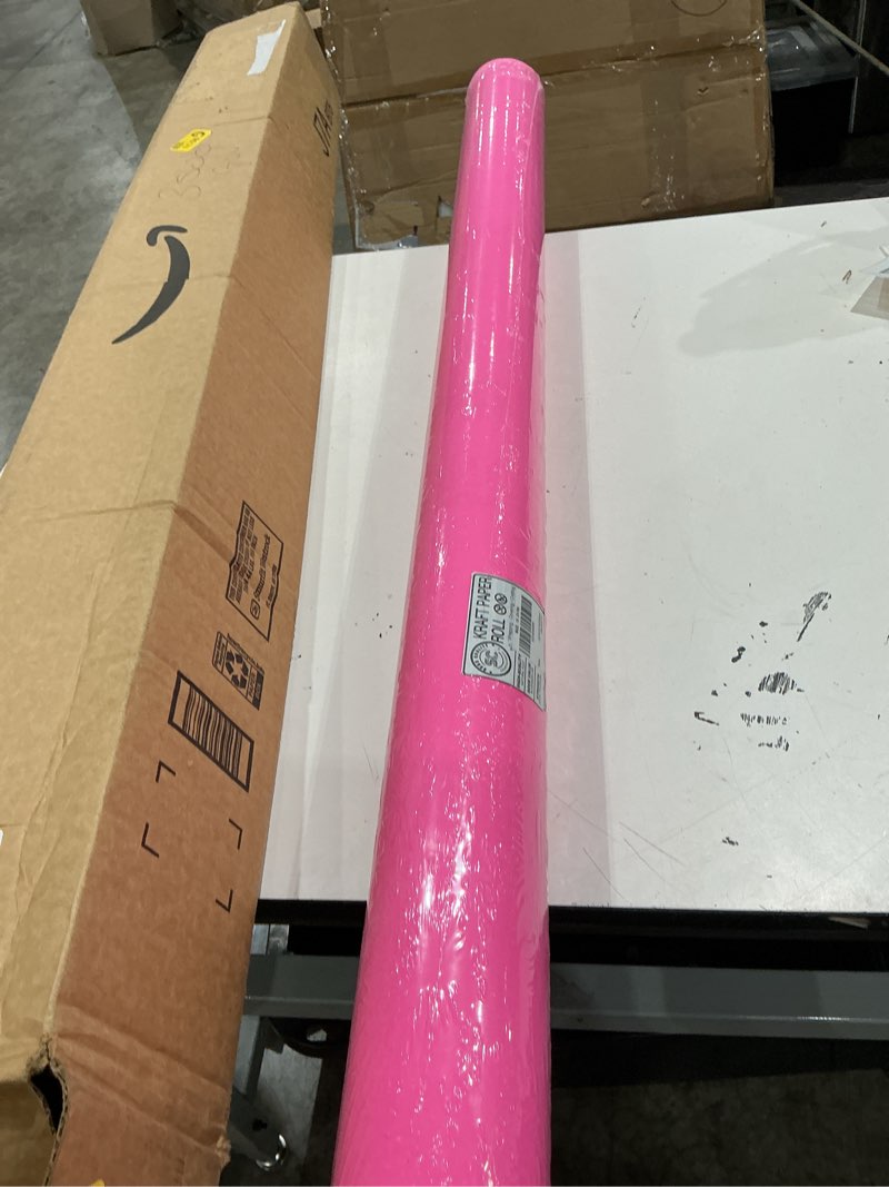 Condition photo showing New/Like New for smart&casual 48\" x 2,520\" (210') rose red kraft craft paper roll for gift wrapping bulletin board bouquet flower art packing parcel table covering 80gsm 55lb (rose red, 48\" x 210') rose red 48\" x 2520\"