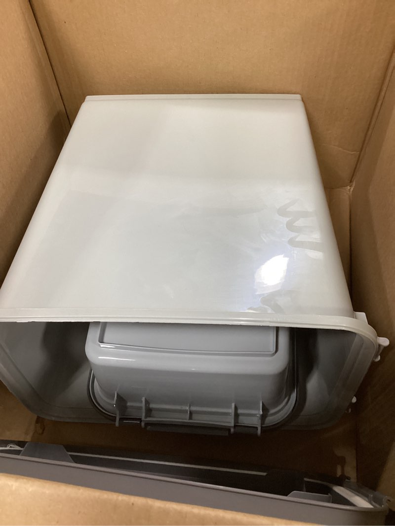 Condition photo showing Good Condition for iris usa dog food storage container, 30 lbs & 11 lbs combo, cat food storage container, dog treat container, airtight, stackable, 2-cup scoop, wheels, easy mobility, gray gray/dark gray