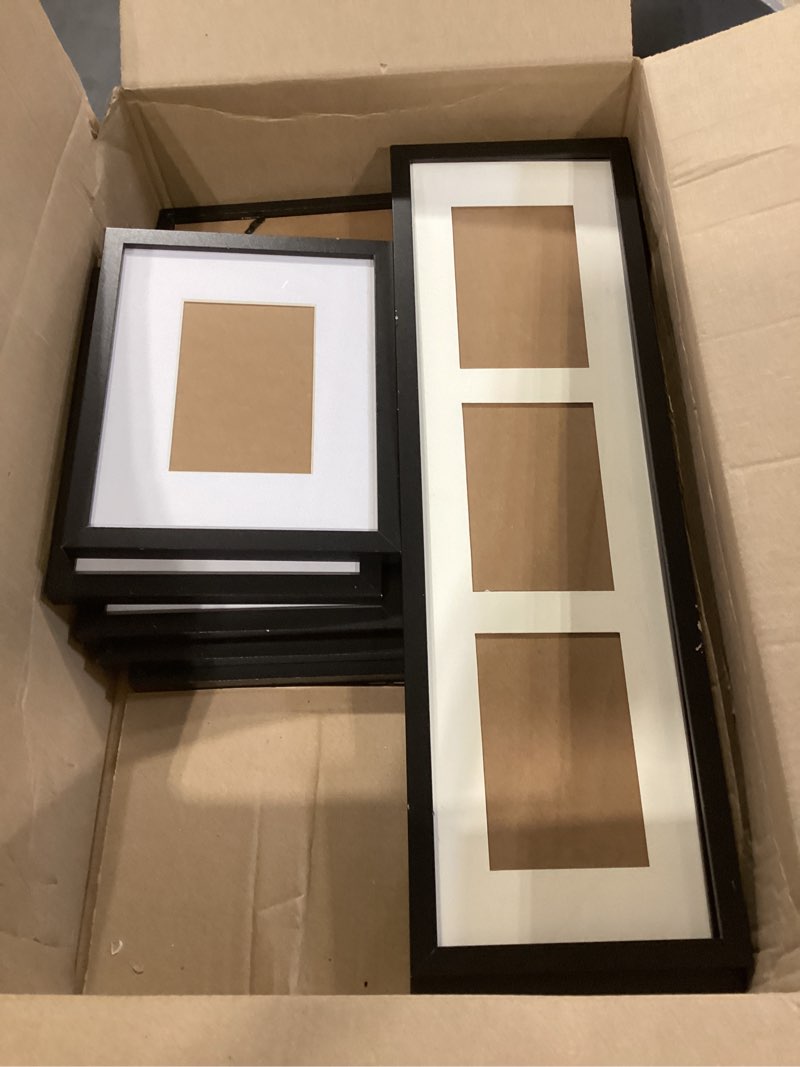 Condition photo showing As Is for artbyhannah assorted sizes gallery wall frame set, black picture frame collage for living room, staircase & home decor (large)