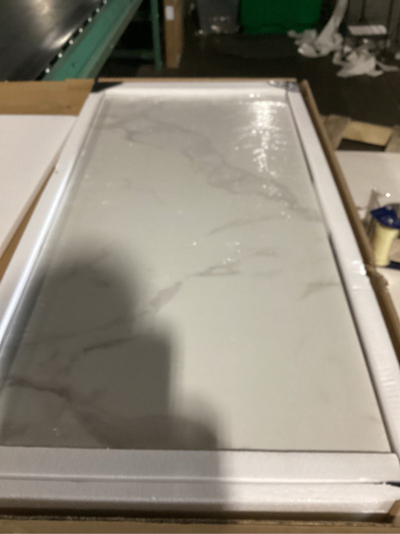 Condition photo showing New/Like New for wolawu coffee table white living room center table, simple modern faux marble rectangular tea table with sturdy black metal frame,industrial wooden coffee table for bedroom home office white black