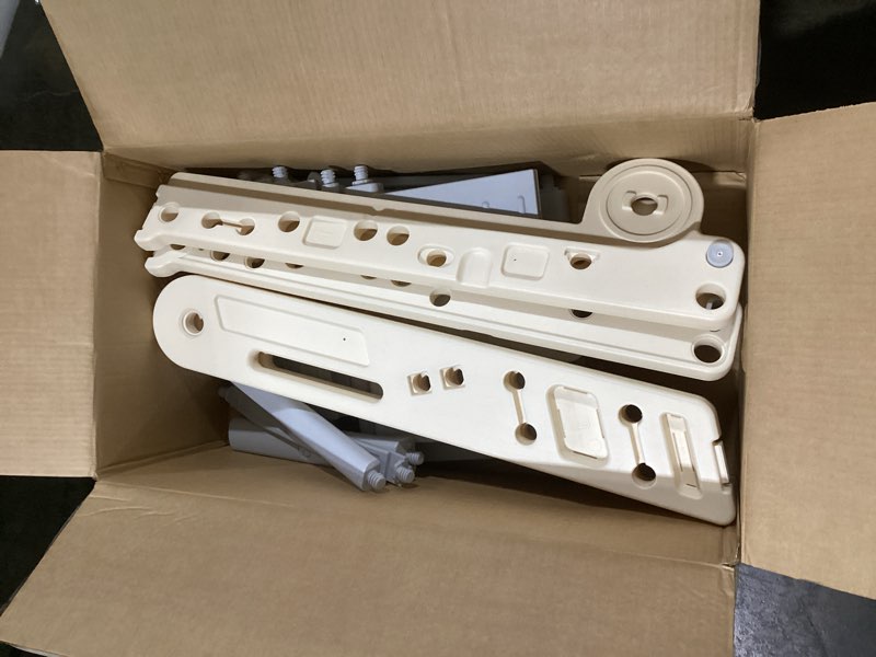 Condition photo showing Good Condition for Forbena Foldable Toddler Tower Kitchen Learning Stool Helper, Montessori Kids Standing Tower for Counter, Collapsible Adjustable Baby Child Step Stool with Safety Net for Bathroom Sink (Grey) Gray