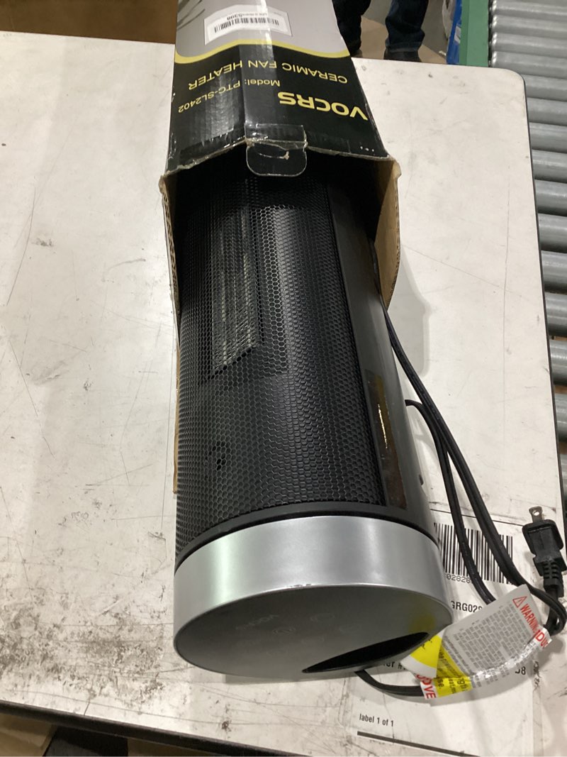Condition photo showing As Is for space heater for indoor use with remote - 70° oscillating tower electric heater, 24 inchs, 12h timer, 1500w quiet ptc ceramic heating with thermostat, fast safety heat for office, home, bedroom