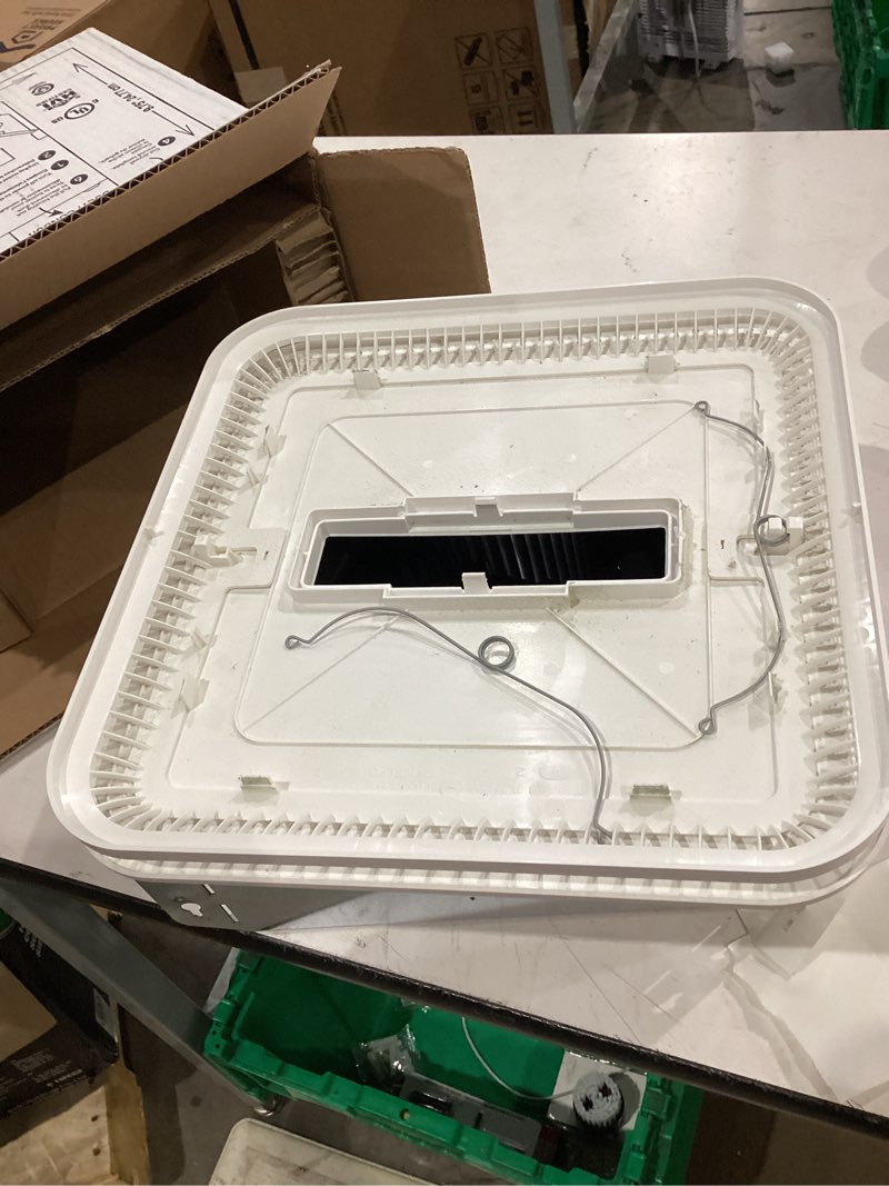 Condition photo showing As Is for 110 cfm bathroom exhaust fan with cct led light cleancover grille, energy star