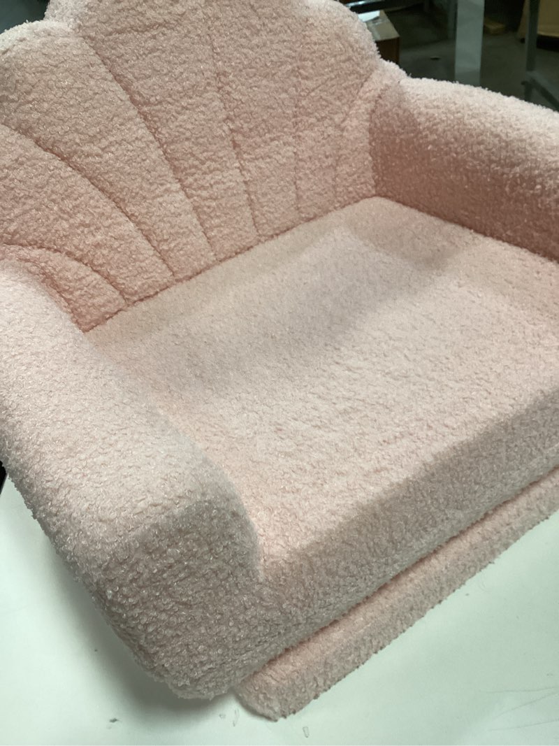 Condition photo showing Good Condition for Blissful Diary Kids Couch, 2-in-1 Soft Toddler Couch Fold Out, Toddler Chair Comfy, Convertible Sofa to Lounger, Kids Furniture for Playroom, Gift for Birthday, Children's Day, Beige Shell Shell Beige