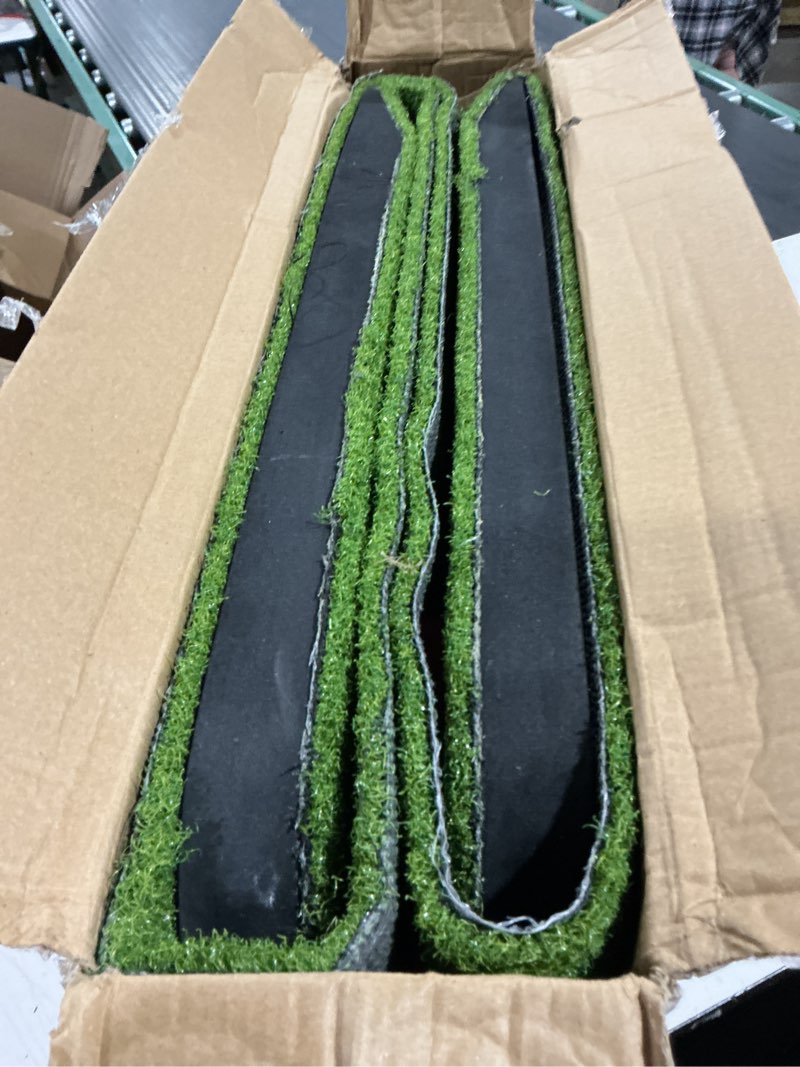 Condition photo showing Good Condition for wekin indoor putting green mat with 2 putters, 2 balls,12 hole covers, golf training mat for party game, great gifts for men eva & turf