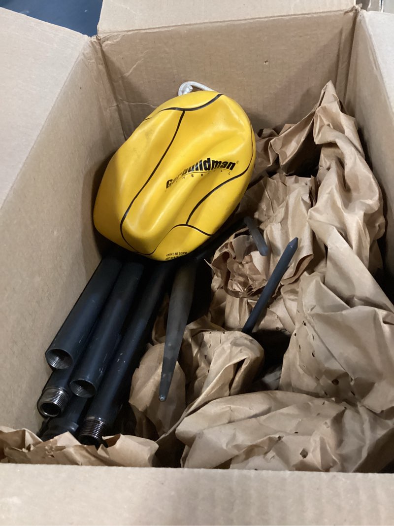 Condition photo showing As Is for Garbuildman Tetherball Set with Ball & Rope for Outdoor Backyard, Adjustable Tether Ball Pole with Reinforced 5-Prong Base for Playground, Outside Ball Games Sports for Kids & Adults, Black