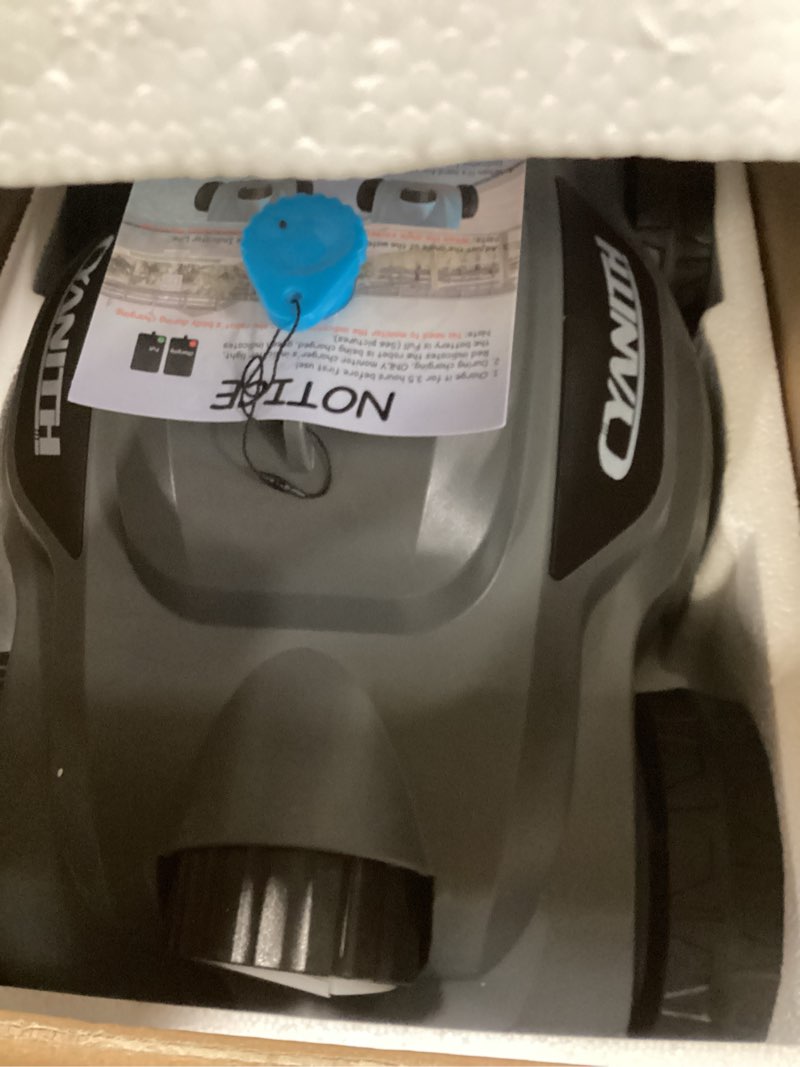 lightweight pool vacuum, pool cleaner with automatic parking, long battery life, easy setup & maintenance (light grey)