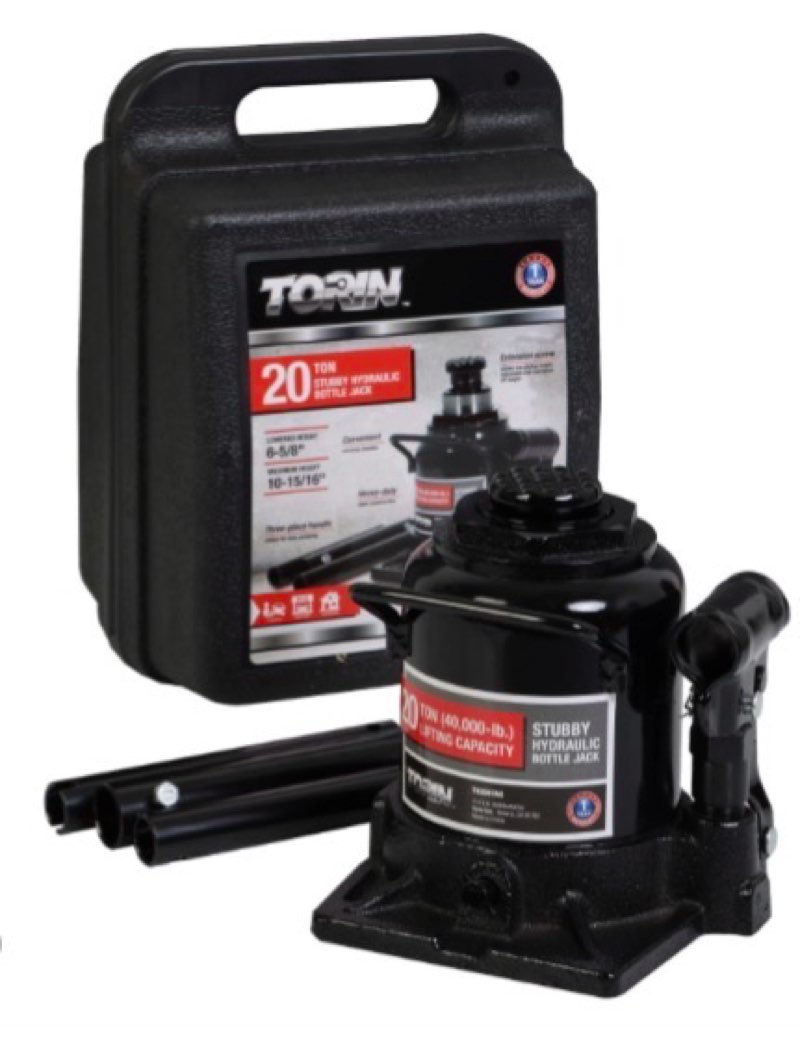  torin black 20-ton steel hydraulic bottle jack t92007as 