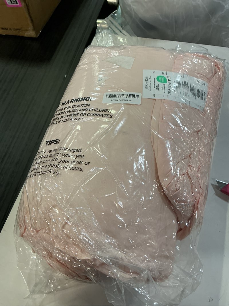 Condition photo showing Good Condition for cozylux king size comforter set blush pink, 7 pieces pintuck bed in a bag pink comforter king size, pinch pleat bedding set with all season comforter, sheets, pillowcases & shams blush pink king