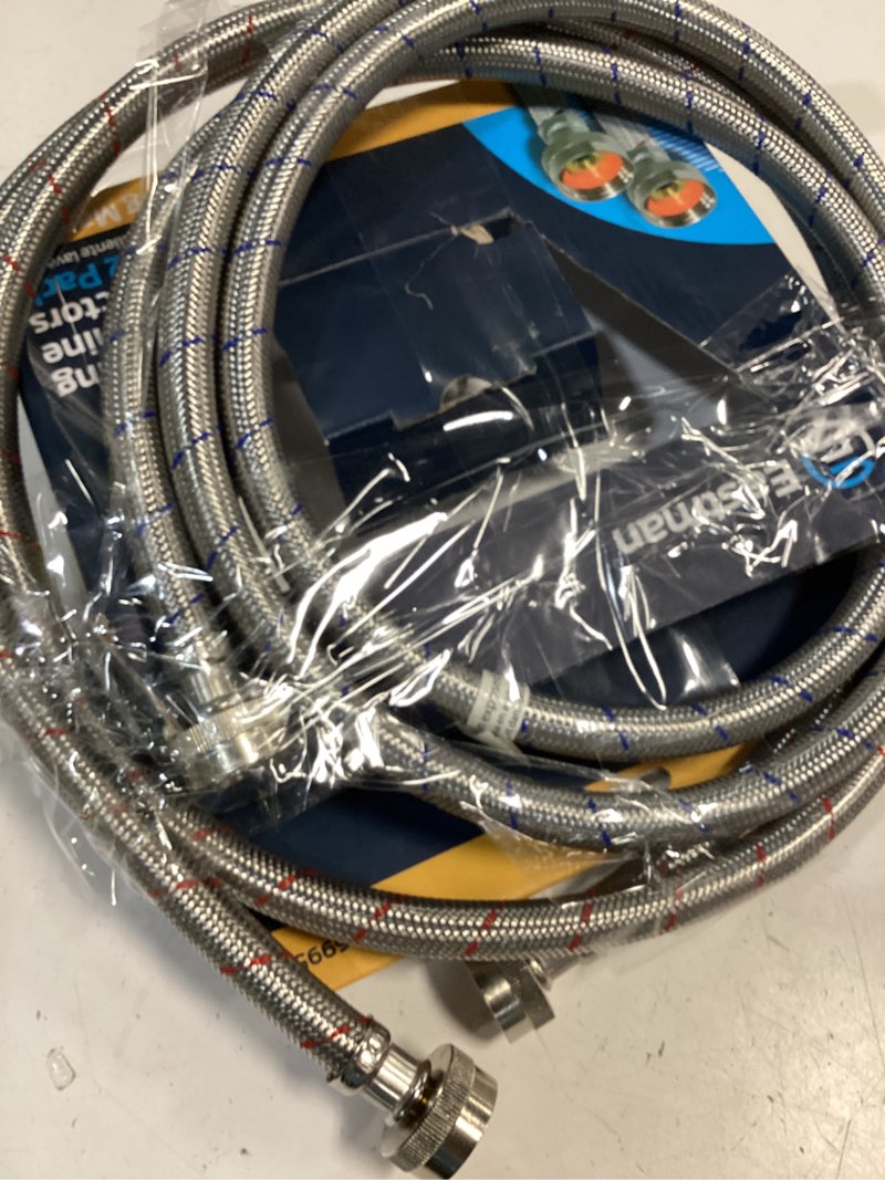 Condition photo showing Good Condition for eastman 2-pack 6-ft 3/4-in fht inlet x 3/4-in fht outlet stainless steel washing machine connector