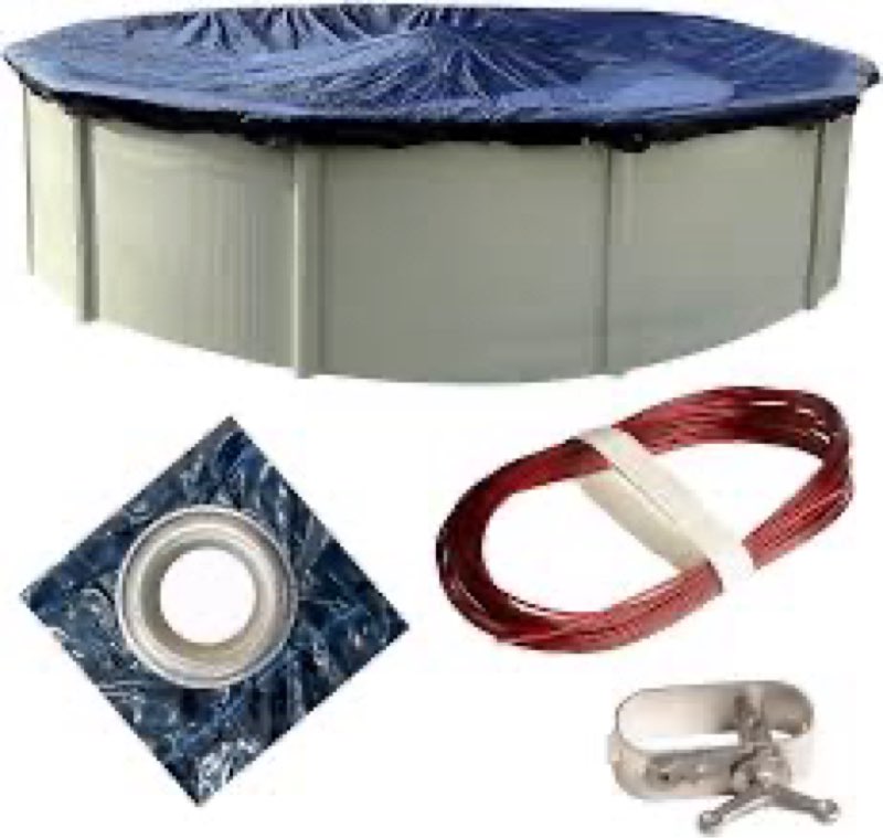 winter pool cover for above ground pools, 12ft round pool cover pool protection with winch and cable