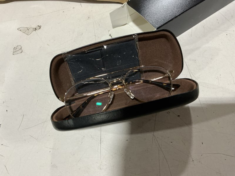 Condition photo showing Good Condition for aviator reading glasses for men and women blue light blocking lens spring temple gold 54 millimeters 2.5 x