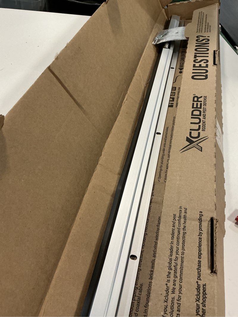 Condition photo showing As Is for Xcluder 36 Low-Profile Door Sweep, Aluminum, Seals Out Rodents & Pests, Enhanced Weather Sealing, Easy to Install; Door Seal Rodent Guard; Rodent Proof Door Sweep