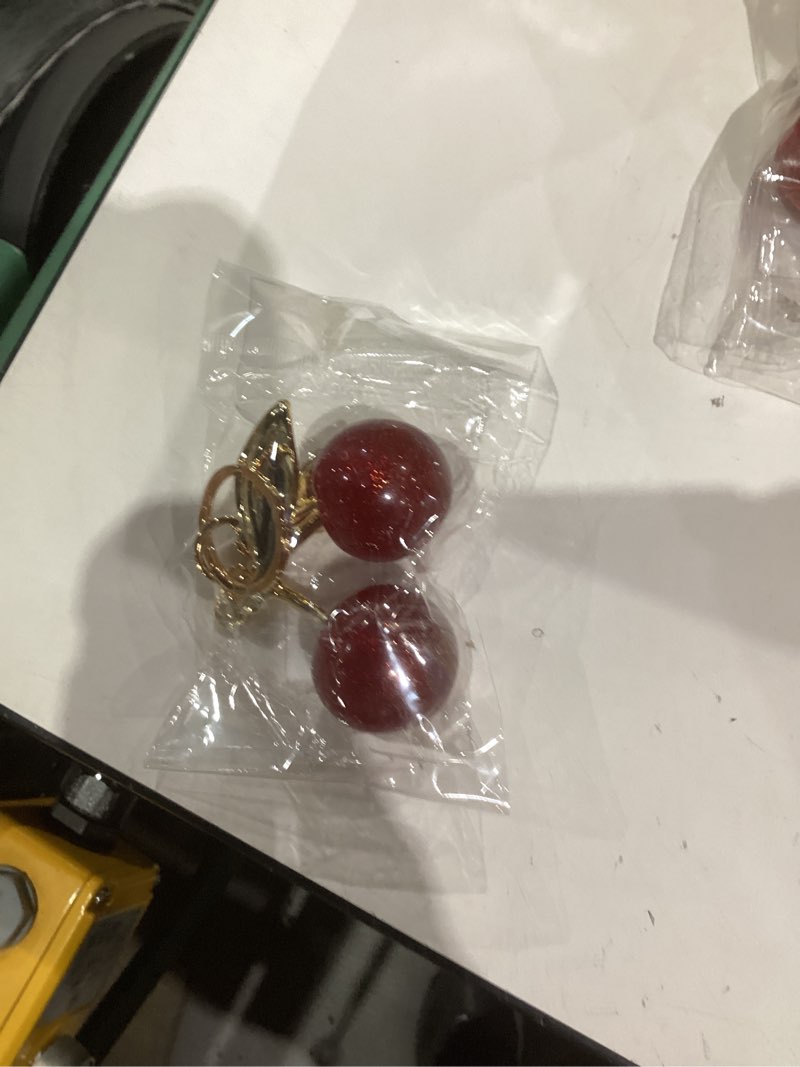 Condition photo showing item condition for Wanheart Cherry Bag Charm for Women – Cute Sparkling Purse Keychain Accessory, Resin Fruit Bag Charm for Handbags & Keys Red