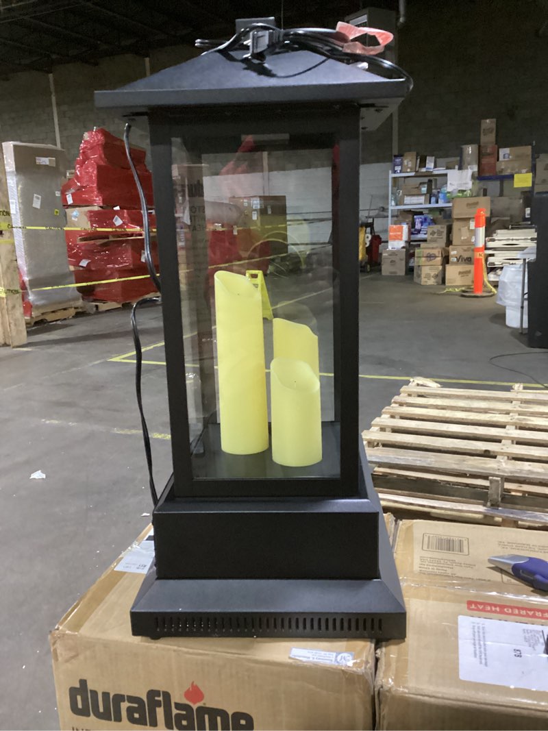 Condition photo showing Good Condition for Duraflame 28 in. Electric Lantern with Infrared Heat and Remote Control in Black