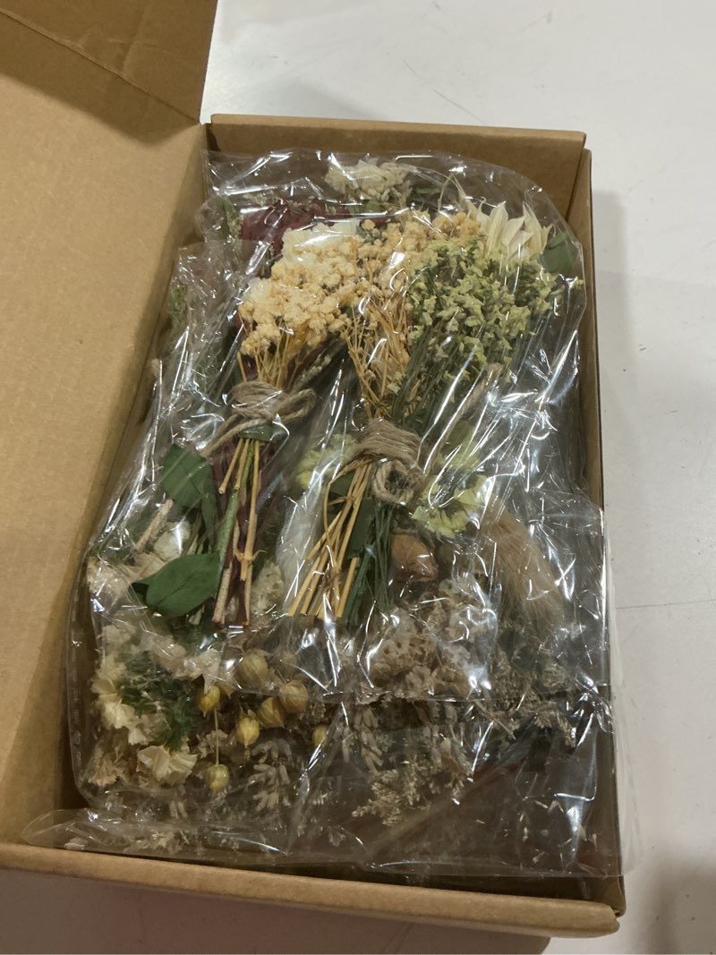 Condition photo showing Good Condition for layhit 12 pack boho dried flower bouquet mini wedding handmade dry flowers decor for vase crafts diy photo boutonniere for men floral plant for bridesmaid gift birthday decor(bright)