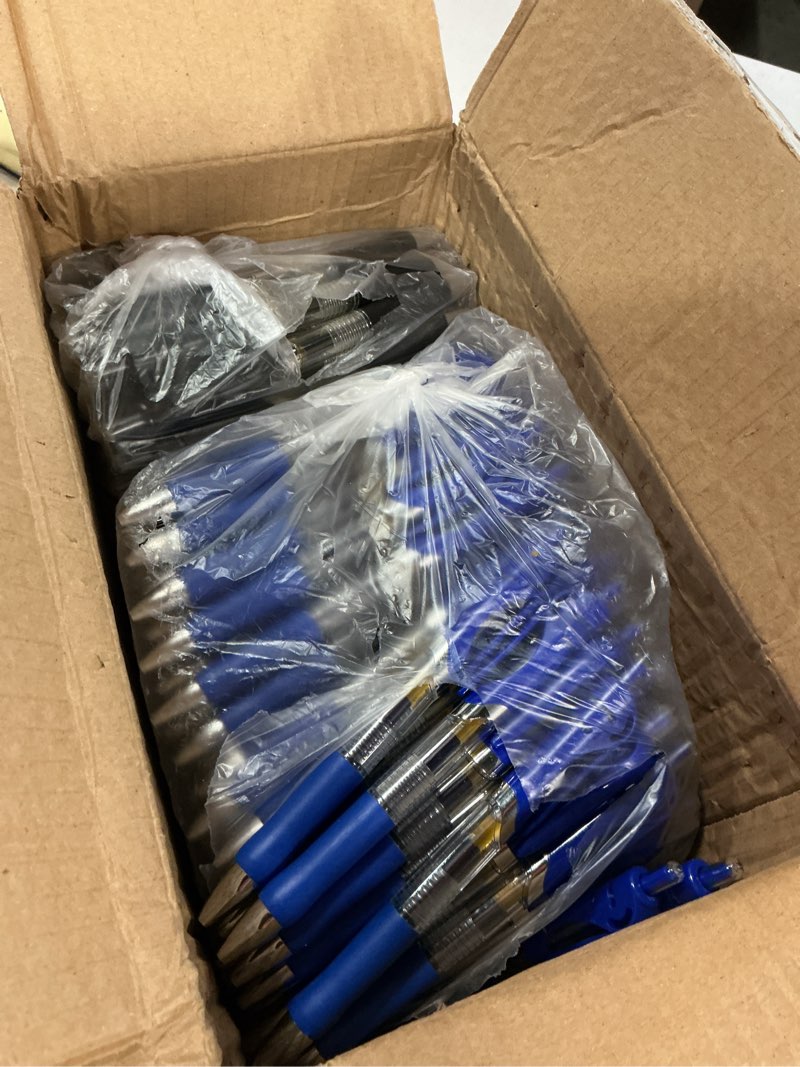 Condition photo showing Good Condition for 200 pcs retractable ballpoint pen bulk medium point 1.0mm smooth writing pens with grip, blue & black ink gel pens for work journal writing office school supplies
