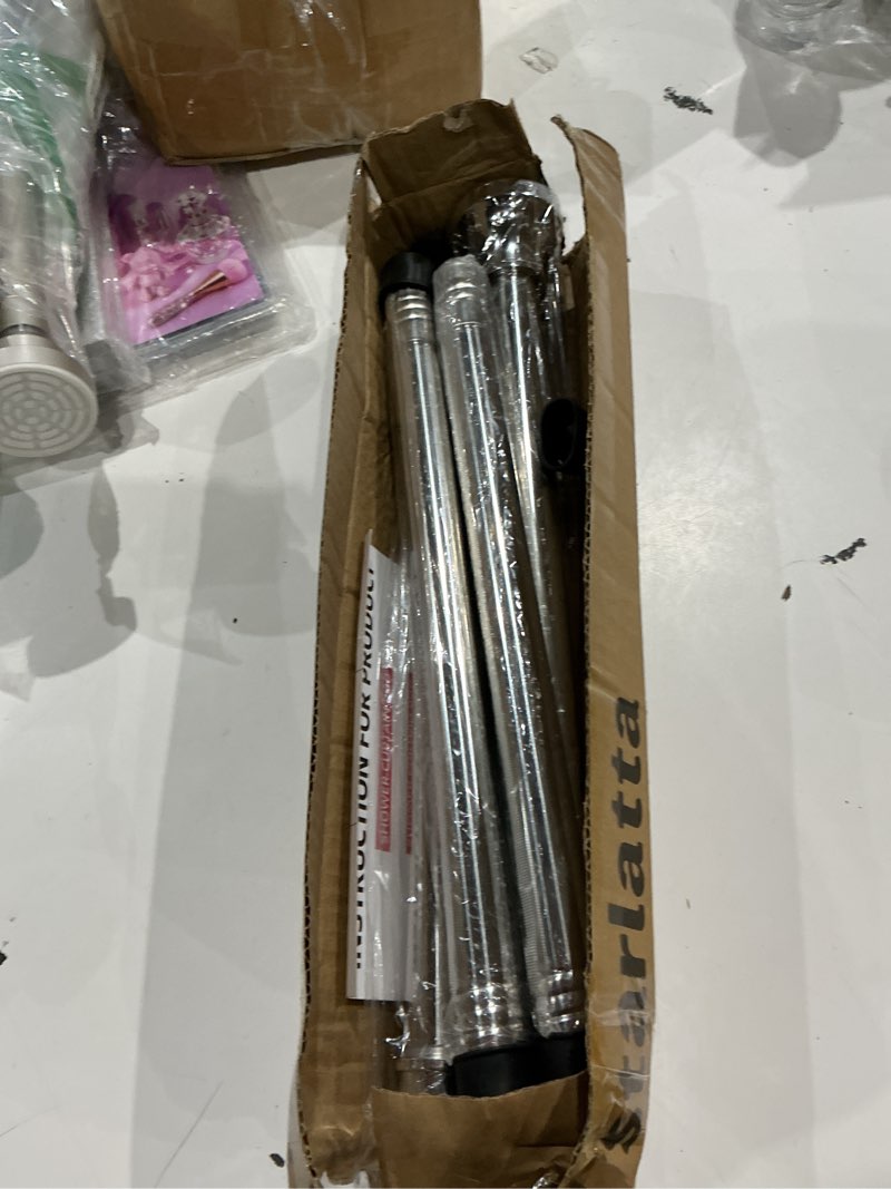 Condition photo showing Good Condition for starlatta shower curtain rod, 31-80 inches adjustable tension rod, 1-inch diameter heavy duty rustproof stainless steel, no-drill spring rod for bathroom, kitchen and closet, silver silver 31-80 in