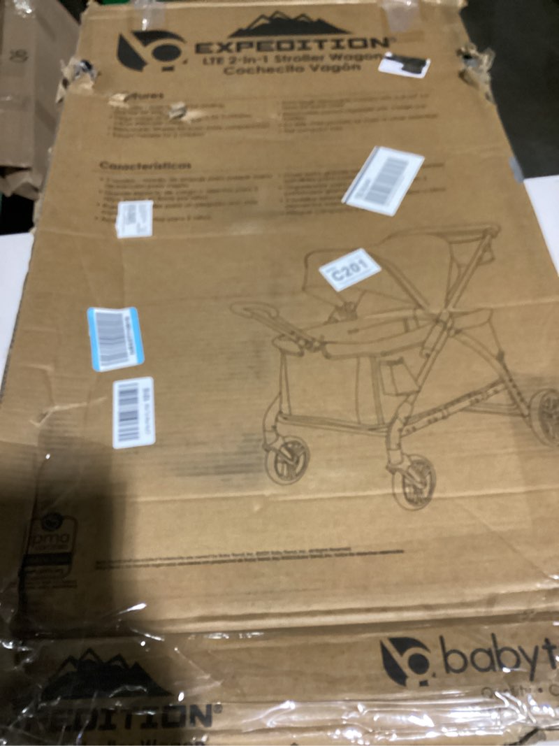 Condition photo showing Good Condition for (similar to) 2-in-1 wagon stroller for 2 kids – adjustable push & pull handle all?terrain wagon with canopy, 5?point harnesses, sanck tray 2-in-1 storage bag, lightweight, compact – grey gray