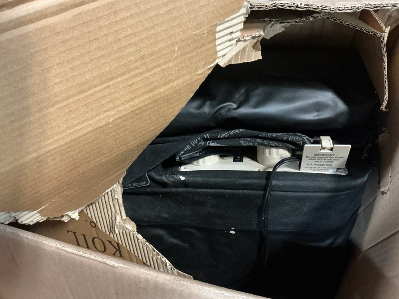 Condition photo showing As Is for King Koil Luxury California King Size Air Mattress with Built-in High-Speed Pump Best for Home, Camping & Guests, 20" Double High Airbed Adjustable Blow Up Mattress, Waterproof, 1-Year Warranty Black California King 20"