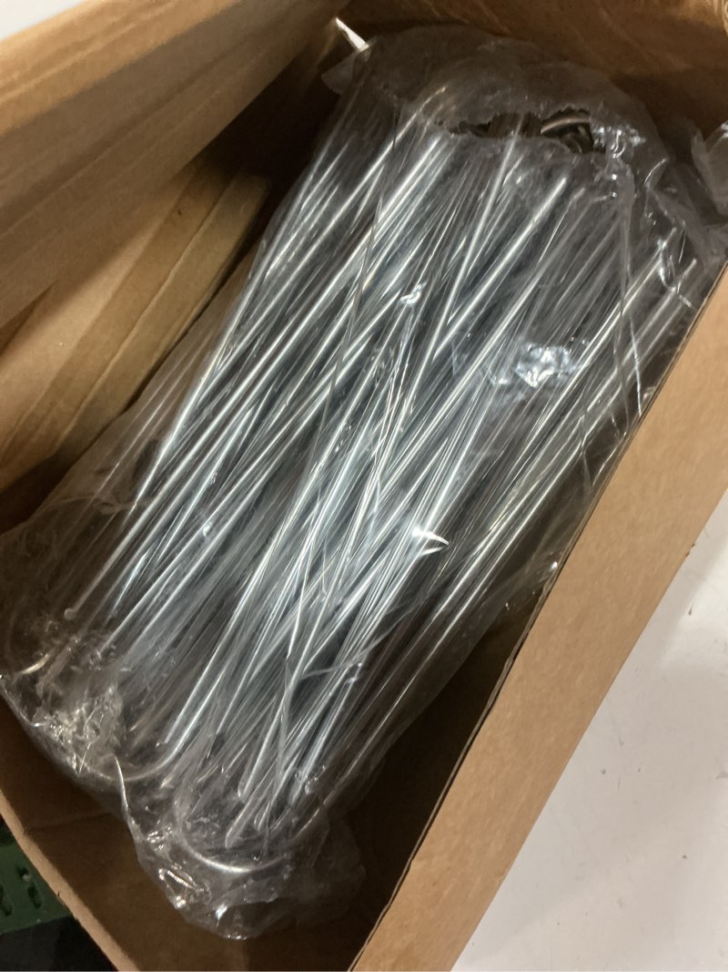 Condition photo showing Good Condition for 8 gauge landscape staples, fuijol 8 inch heavy duty u-shaped landscape stakes, 100 pack galvanized garden staples for weed barrier stakes, ground cover, irrigation tubing, fence (100) 8inch 100