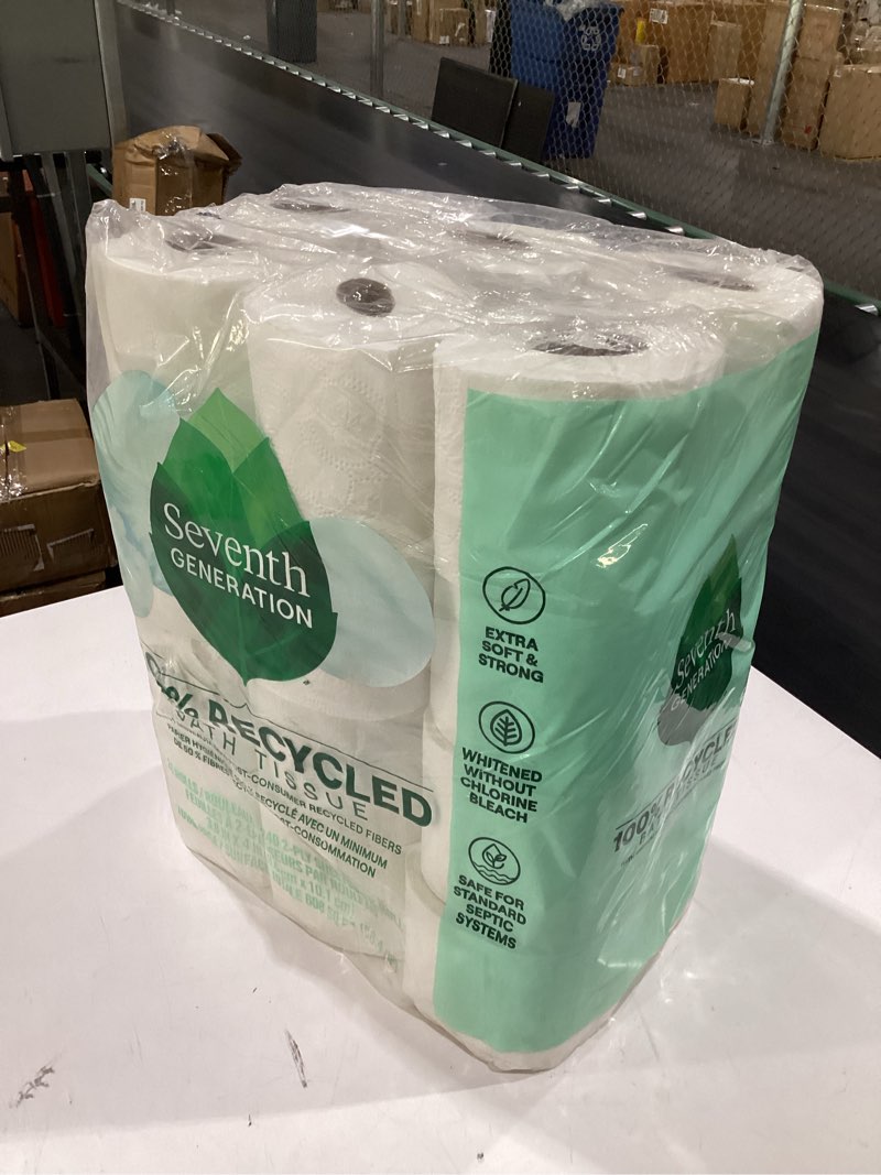 Condition photo showing New/Like New for seventh generation 2-ply recycled bath tissue  24 rolls  5 pack